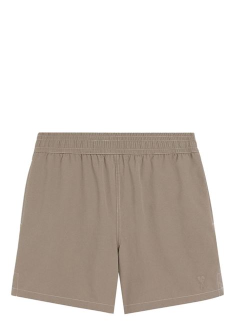 Ash grey contrast-stitching swim shorts Ami paris - men AMI PARIS | HBW006PA00270952